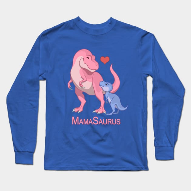 Mamasaurus Mommy & Baby Boy T-Rex Dinosaurs Long Sleeve T-Shirt by csforest